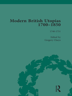 cover image of Modern British Utopias, 1700-1850 Vol 2